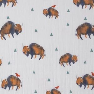 Little Unicorn Bison muslin crib sheet